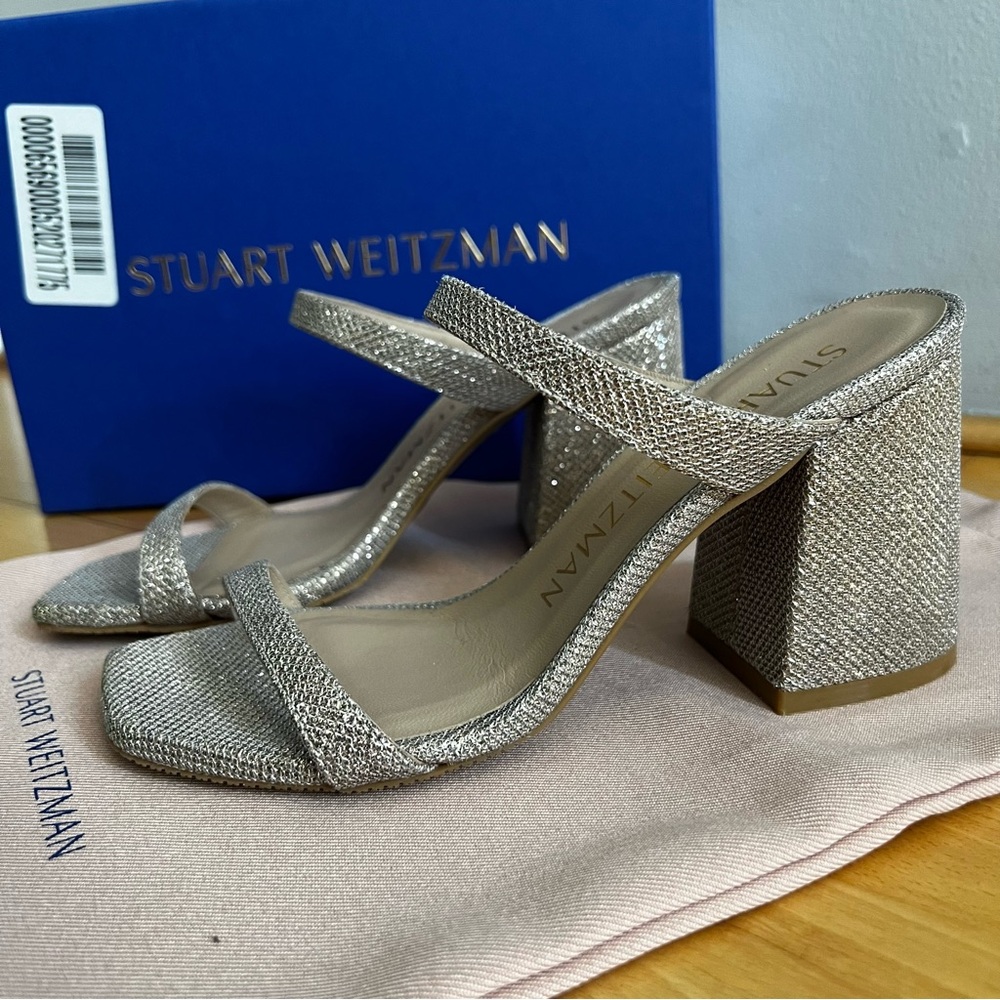 Stuart Weitzman Flareblock 85 Slide Sandal In Pou… - image 3